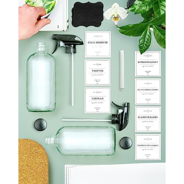 Premium 16 Oz Glass Spray Bottles for Cleaning & Plants