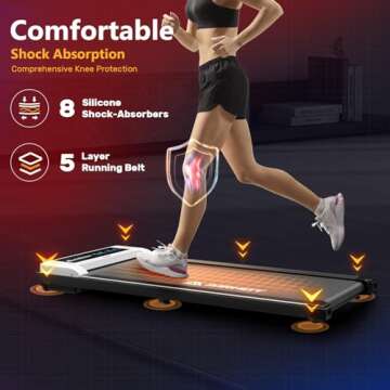 AIRHOT Walking Pad Treadmill, 2.5HP Under Desk Treadmill with Remote Control & LED Display, Quiet De...