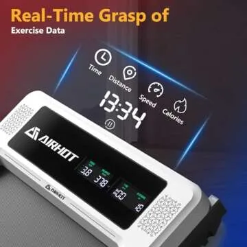 AIRHOT Walking Pad Treadmill, 2.5HP Under Desk Treadmill with Remote Control & LED Display, Quiet Desk Treadmill for Compact Space, Portable Treadmill for Home Office Use, White