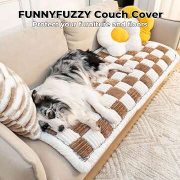FUNNY FUZZY Pet Couch Cover: Elegant & Washable Protector