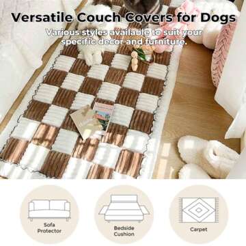 FUNNY FUZZY Pet Couch Cover: Elegant & Washable Protector