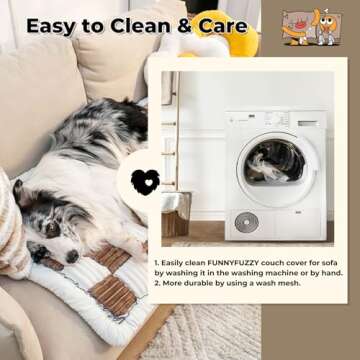 FUNNY FUZZY Pet Couch Cover: Elegant & Washable Protector