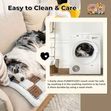 FUNNY FUZZY Pet Couch Cover: Elegant & Washable Protector