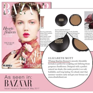 Elizabeth Mott Whatup Beaches Bronzer Face Powder Contour Kit - Vegan and Cruelty Free Facial Compact Bronzing Powder for Contouring and Sun Kissed Makeup Finish - Matte shade (10 g)
