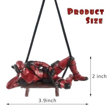 Anime Car Mirror Hanging Accessories Auto Rearview Mirror Swinging Ornament Car Interior Pendant Decoration (A)