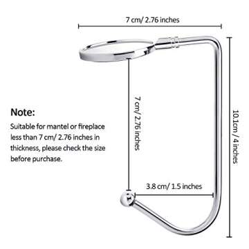 Sunshane 5 Pieces Christmas Stocking Holders Mantel Hooks Hanger Christmas Safety Hang Grip Stocking...