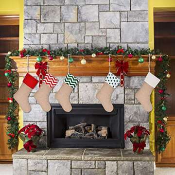 Sunshane 5 Pieces Christmas Stocking Holders Mantel Hooks Hanger Christmas Safety Hang Grip Stockings Clip for Christmas Party Decoration, Silver