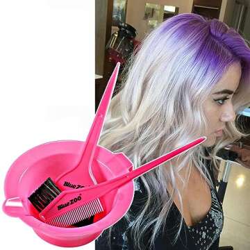 Hair Dye Coloring Kit, Includes Hair Color Mixing Bowl, Tinting Brushes, Sharp Tail Comb for Hair Dy...