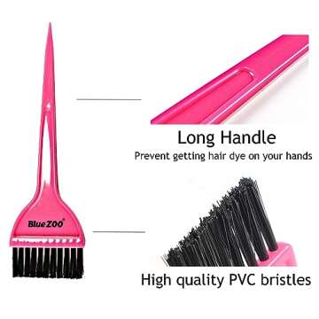 Hair Dye Coloring Kit, Includes Hair Color Mixing Bowl, Tinting Brushes, Sharp Tail Comb for Hair Dyeing, DIY Hairdressing Tools Set 3PCS, at Home or Salon Beauty Use Supplies