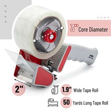 Mr. Pen - Packing Tape Dispenser Gun 2-Inch, 2 Pack with 2 Rolls Tape, Heavy Duty Packing Tape with Dispenser, Packaging Tape, Tape Gun, Clear Packing Tape, Tape Gun for Packing Boxes, Moving Tape