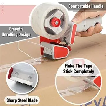 Mr. Pen - Packing Tape Dispenser Gun 2-Inch, 2 Pack with 2 Rolls Tape, Heavy Duty Packing Tape with Dispenser, Packaging Tape, Tape Gun, Clear Packing Tape, Tape Gun for Packing Boxes, Moving Tape