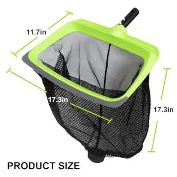Sepetrel Swimming Pool Leaf Skimmer Net,Rubber Lip & Reinforced Frame Double-Layer Deep Rake(NO Pole)