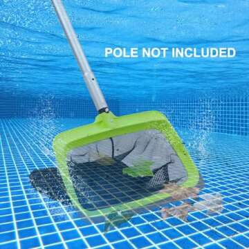 Sepetrel Swimming Pool Leaf Skimmer Net,Rubber Lip & Reinforced Frame Double-Layer Deep Rake(NO Pole)