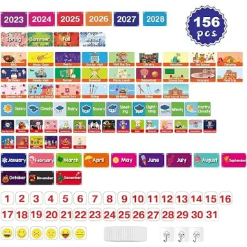 Kids Learning Calendar Pocket Chart for Homeschooling