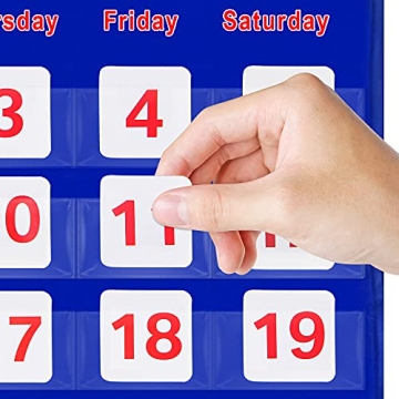 Kids Learning Calendar Pocket Chart for Homeschooling