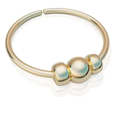 Gold Beaded Nose Ring - Dainty 8mm Hoop 24 Gauge Gold Beads Piercing – Snug 14K Gold Filled Nose Piercings – Body Jewelry Piercing Hoops – Gift Ready Purchase