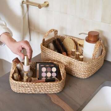 Beautiful Jute Storage Basket Set for Home Organization