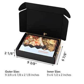 Timirog 9x6.5x2 Inches Black Shipping Boxes 25 Pack - Corrugated Cardboard Mailing Box for Small Bus...