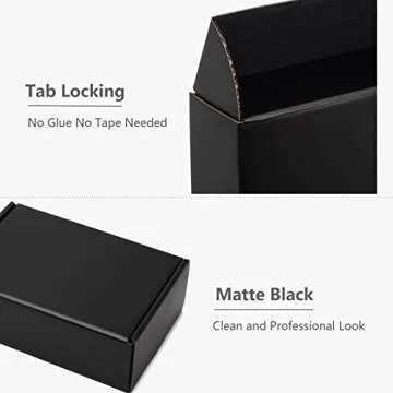 Timirog 9x6.5x2 Inches Black Shipping Boxes 25 Pack - Corrugated Cardboard Mailing Box for Small Business, Tab Locking Literature Mailer Packaging Supplies for Packing Digest Size Book Gifts Craft DVD