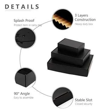 Timirog 9x6.5x2 Inches Black Shipping Boxes 25 Pack - Corrugated Cardboard Mailing Box for Small Business, Tab Locking Literature Mailer Packaging Supplies for Packing Digest Size Book Gifts Craft DVD