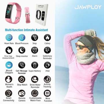 Jawploy Fitness Tracker with Heart Rate Monitor/Step Counter/Calories, Activity Tracker Smart Watch ...
