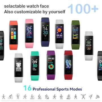 Jawploy Fitness Tracker with Heart Rate Monitor/Step Counter/Calories, Activity Tracker Smart Watch Sleep Monitor, IP68, Health Tracker Pedometer for Women Man