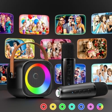 Karaoke Machine with Bluetooth and Dual Microphones