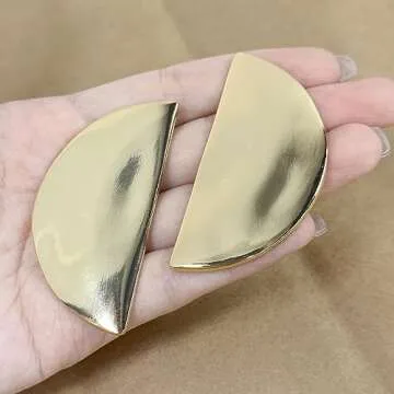 Textured Half-round Dangle Statement Earrings for Women