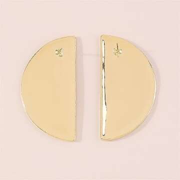 Textured Half-round Dangle Statement Earrings for Women