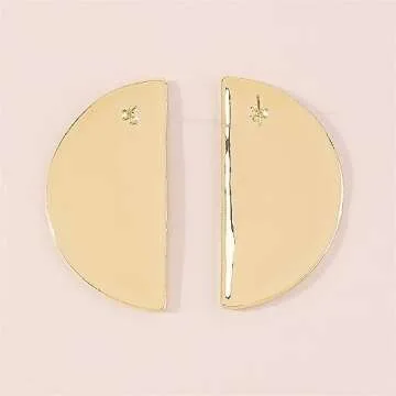 Textured Half-round Dangle Statement Earrings for Women