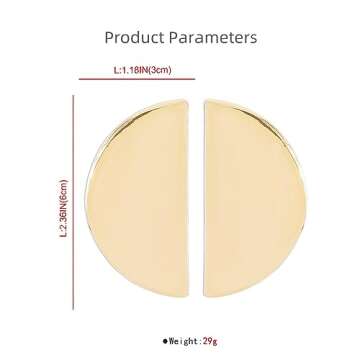 Textured Half-round Dangle Statement Earrings for Women