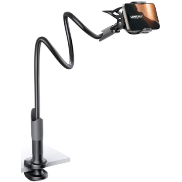 Lamicall Gooseneck Phone Holder for Bed - Cell Phone Mount Clamp Clip, Flexible Long Arm, Overhead M...