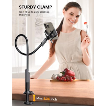 Lamicall Gooseneck Phone Holder for Bed - Versatile Clamp & Long Arm