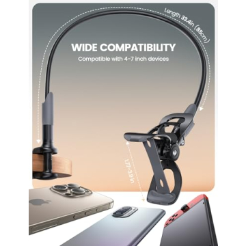 Lamicall Gooseneck Phone Holder for Bed - Versatile Clamp & Long Arm