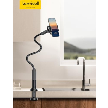 Lamicall Gooseneck Phone Holder for Bed - Versatile Clamp & Long Arm