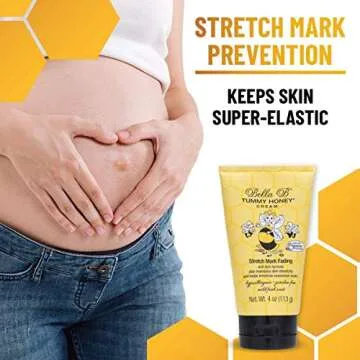 BELLA B NATURALS Tummy Honey Cream 4oz - Bella B Tummy Cream For Fading Stretch Marks - Pregnancy Cream To Prevent Stretch Marks - Stretch Marks Cream For Pregnancy - Pregnancy Stretch Mark Prevention