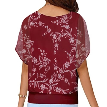 Neineiwu Women's Casual Stylish Chiffon Top Blouse