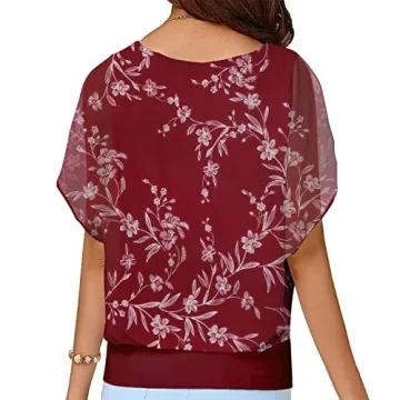 Neineiwu Women's Casual Stylish Chiffon Top Blouse
