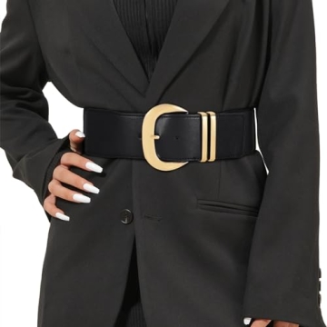 Stylish WHIPPY Women Wide Elastic Waist Belt with Buckle