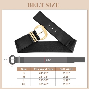 Stylish WHIPPY Women Wide Elastic Waist Belt with Buckle