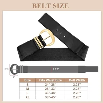 Stylish WHIPPY Women Wide Elastic Waist Belt with Buckle