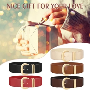 Stylish WHIPPY Women Wide Elastic Waist Belt with Buckle