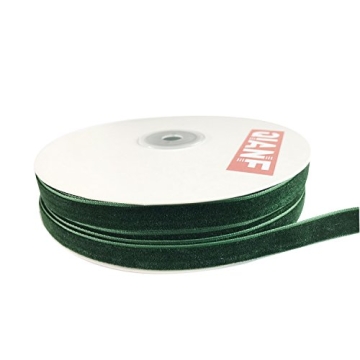 QIANF Vintage Green Velvet Ribbon – Elegant Crafting Accessory
