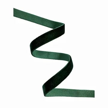 QIANF Vintage Green Velvet Ribbon – Elegant Crafting Accessory