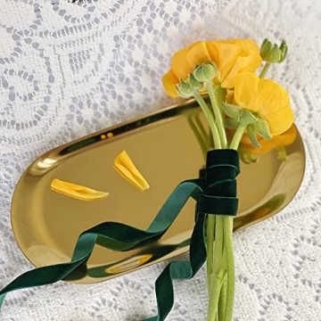 QIANF Vintage Green Velvet Ribbon – Elegant Crafting Accessory