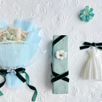 QIANF Vintage Green Velvet Ribbon – Elegant Crafting Accessory