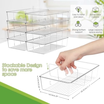ZIZOTI Clear Pantry Organizer Bins with Removable Dividers