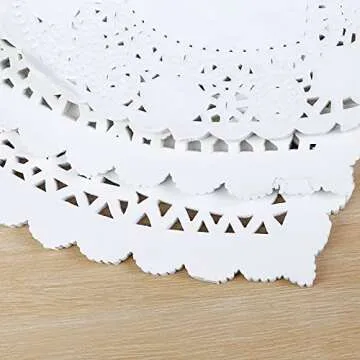 Elegant 8 Inch Lace Doilies for Weddings and Parties
