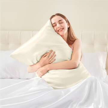 BEDELITE Satin Pillowcase for Hair and Skin, Super Soft and Cooling Similar to Silk Pillow Cases 2 P...