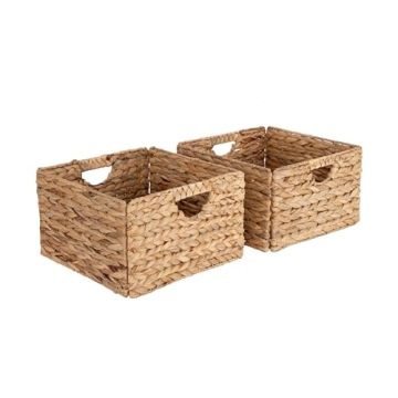 Seville Classics 2-Pack Handwoven Storage Bin Baskets – Stylish Organizers for Every Room